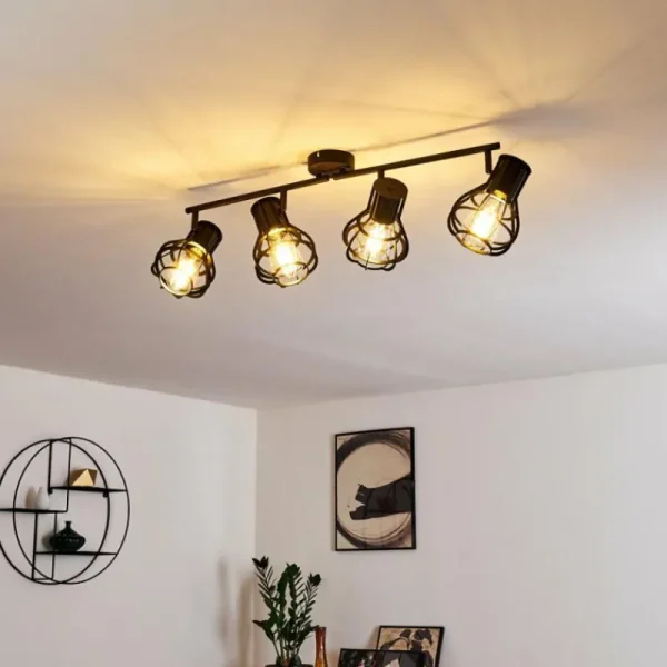 hofstein Plafonnier Gainesville Noir, 4 lumières* Lampes Modernes