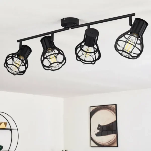 hofstein Plafonnier Gainesville Noir, 4 lumières* Lampes Modernes