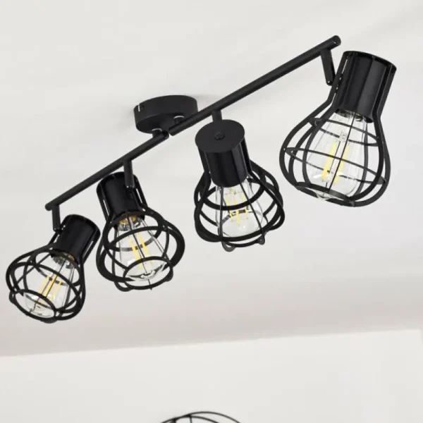 hofstein Plafonnier Gainesville Noir, 4 lumières* Lampes Modernes