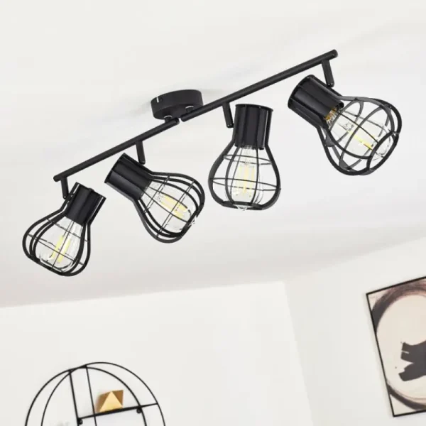 hofstein Plafonnier Gainesville Noir, 4 lumières* Lampes Modernes