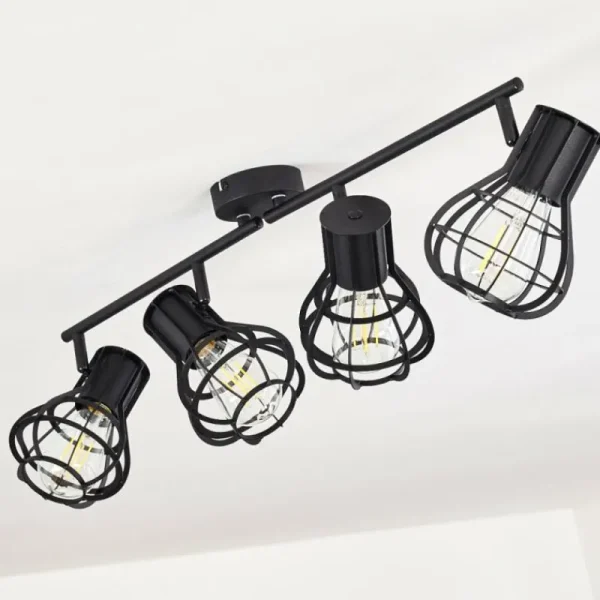 hofstein Plafonnier Gainesville Noir, 4 lumières* Lampes Modernes