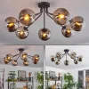 hofstein Plafonnier Gastor Noir, 7 lumières* Lampes Modernes