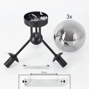 hofstein Plafonnier Gastor Noir, 3 lumières* Lampes Modernes