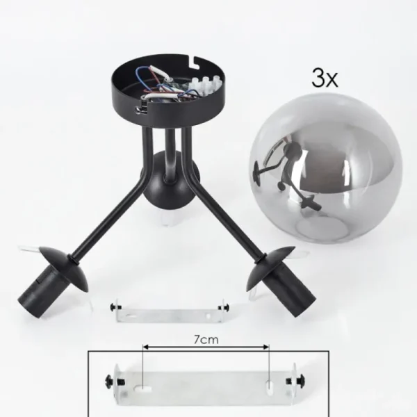 hofstein Plafonnier Gastor Noir, 3 lumières* Lampes Modernes