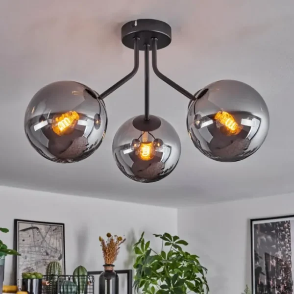 hofstein Plafonnier Gastor Noir, 3 lumières* Lampes Modernes