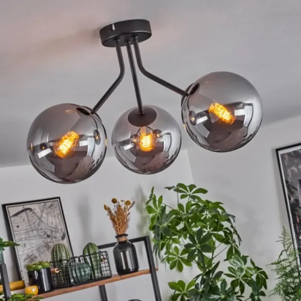 hofstein Plafonnier Gastor Noir, 3 lumières* Lampes Modernes