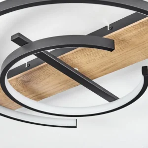 hofstein Plafonnier Gauvin LED Brun, Couleur bois, Noir, 1 lumière* Lampes Modernes