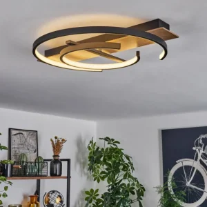 hofstein Plafonnier Gauvin LED Brun, Couleur bois, Noir, 1 lumière* Lampes Modernes
