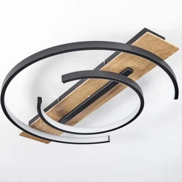 hofstein Plafonnier Gauvin LED Brun, Couleur bois, Noir, 1 lumière* Lampes Modernes