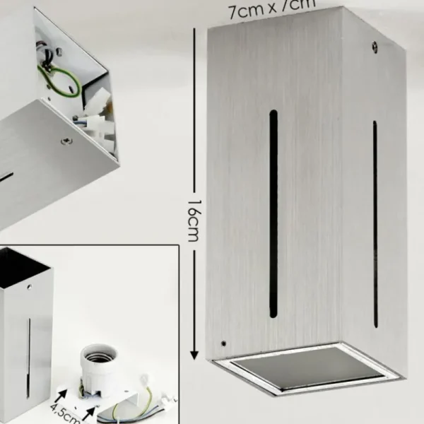 hofstein Plafonnier Gempen Acier brossé, 1 lumière* Lampes Modernes