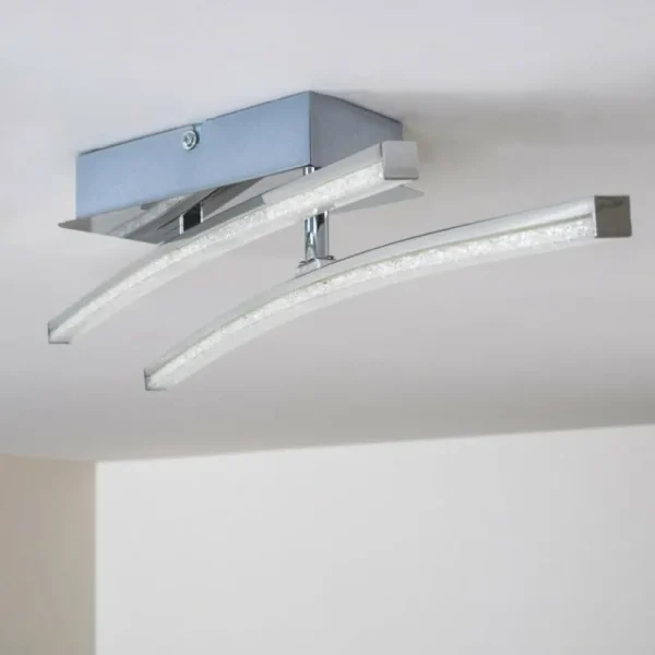 hofstein Plafonnier Georgina LED Chrome, 2 lumières* Lampes Modernes
