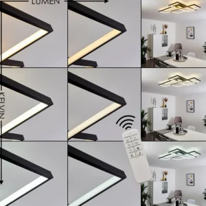 hofstein Plafonnier Ghana LED Noir, 1 lumière, Télécommandes* Lampes Modernes
