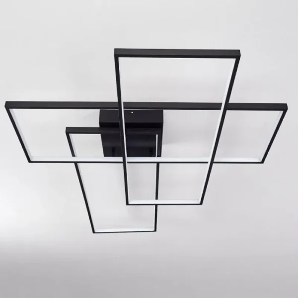 hofstein Plafonnier Ghana LED Noir, 1 lumière, Télécommandes* Lampes Modernes