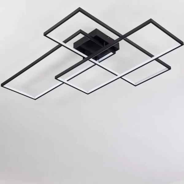 hofstein Plafonnier Ghana LED Noir, 1 lumière, Télécommandes* Lampes Modernes