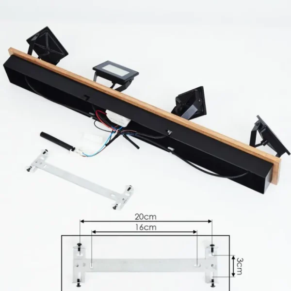 hofstein Plafonnier Giresta LED Bois foncé, Noir, 4 lumières* Lampes Modernes