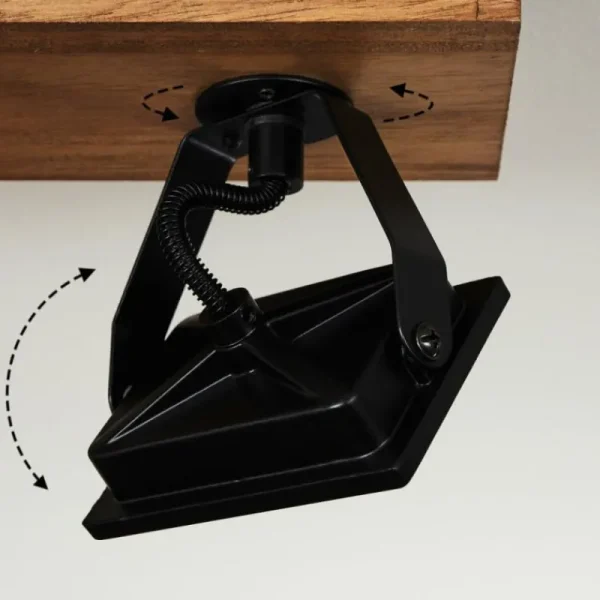 hofstein Plafonnier Giresta LED Bois foncé, Noir, 4 lumières* Lampes Modernes