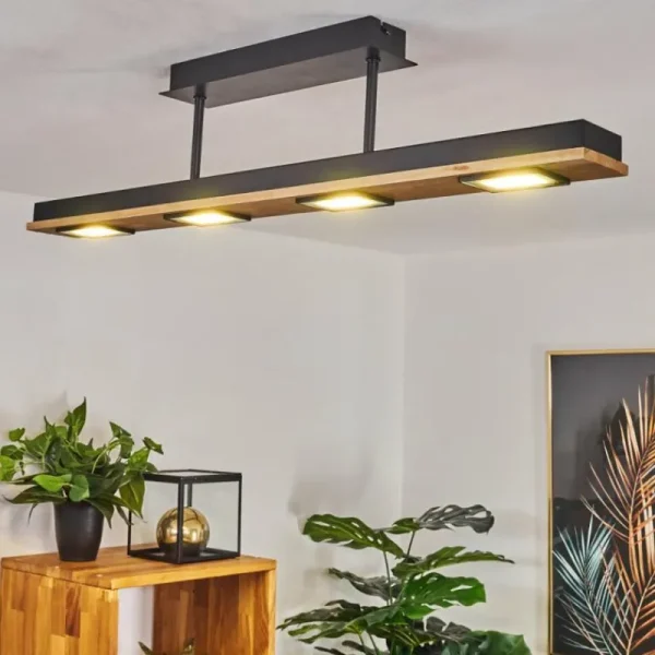 hofstein Plafonnier Giresta LED Noir, 4 lumières* Lampes Modernes