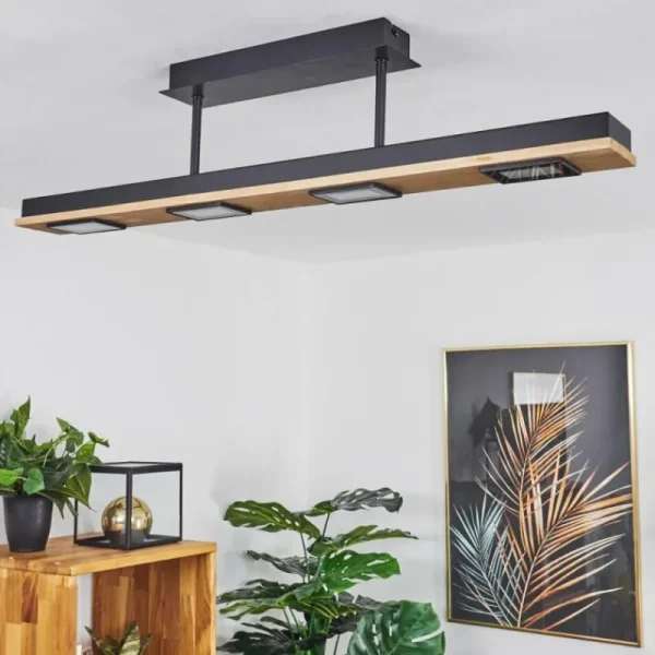 hofstein Plafonnier Giresta LED Noir, 4 lumières* Lampes Modernes