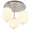 Luminaires Globo Lighting Plafonnier Globo BLACKY Nickel mat, 3 lumières* Lampes En Verre