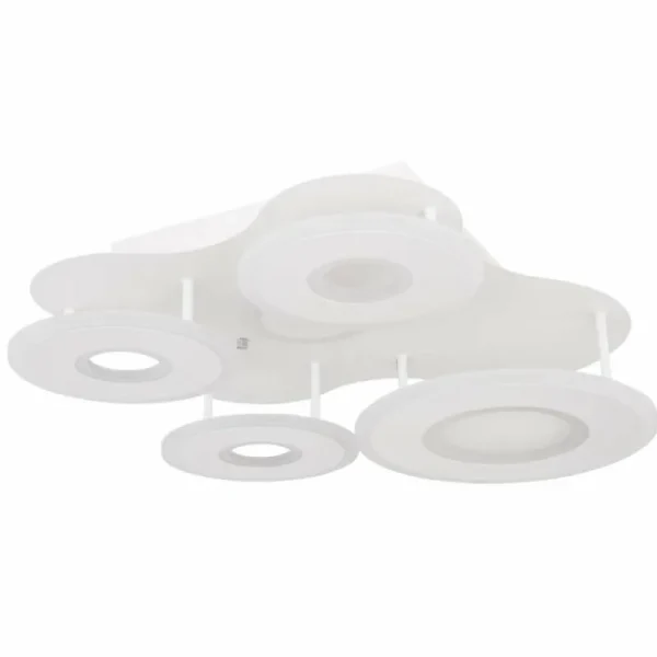 Luminaires Globo Lighting Plafonnier Globo FLAVETTO LED Blanc, 1 lumière, Télécommandes* Lampes En Verre