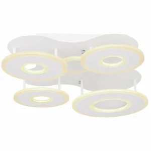 Luminaires Globo Lighting Plafonnier Globo FLAVETTO LED Blanc, 1 lumière, Télécommandes* Lampes En Verre