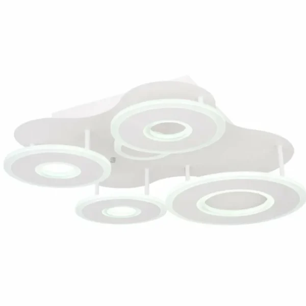 Luminaires Globo Lighting Plafonnier Globo FLAVETTO LED Blanc, 1 lumière, Télécommandes* Lampes En Verre