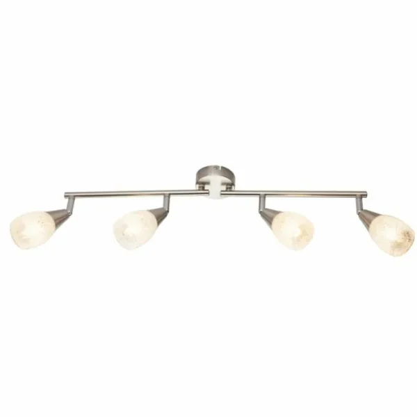 Luminaires Globo Lighting Plafonnier Globo KRISTALL Nickel mat, 4 lumières* Lampes En Verre