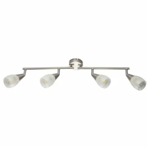 Luminaires Globo Lighting Plafonnier Globo KRISTALL Nickel mat, 4 lumières* Lampes En Verre