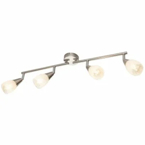 Luminaires Globo Lighting Plafonnier Globo KRISTALL Nickel mat, 4 lumières* Lampes En Verre