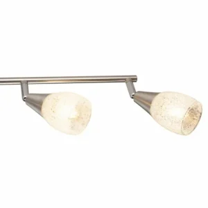 Luminaires Globo Lighting Plafonnier Globo KRISTALL Nickel mat, 4 lumières* Lampes En Verre