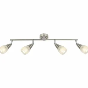 Luminaires Globo Lighting Plafonnier Globo KRISTALL Nickel mat, 4 lumières* Lampes En Verre