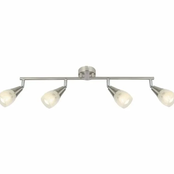 Luminaires Globo Lighting Plafonnier Globo KRISTALL Nickel mat, 4 lumières* Lampes En Verre