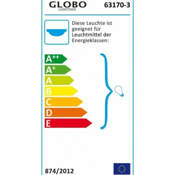 Luminaires Globo Lighting Plafonnier Globo MITIS Acier inoxydable, Nickel mat, Blanc, 3 lumières* Lampes En Verre