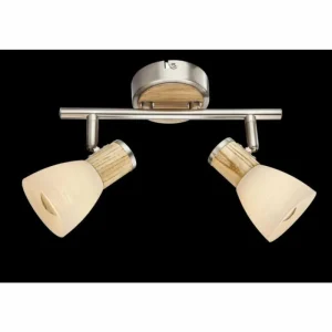 Luminaires Globo Lighting Plafonnier Globo Nickel mat, 2 lumières* Lampes En Verre