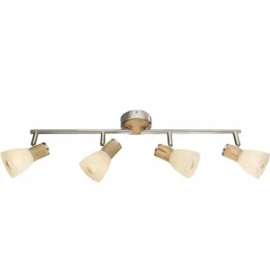 Luminaires Globo Lighting Plafonnier Globo Nickel mat, 4 lumières* Lampes En Verre