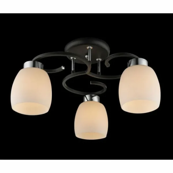 Luminaires Globo Lighting Plafonnier Globo Noir, 3 lumières* Lampes En Verre