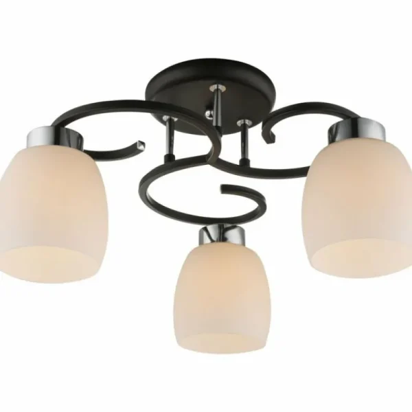 Luminaires Globo Lighting Plafonnier Globo Noir, 3 lumières* Lampes En Verre