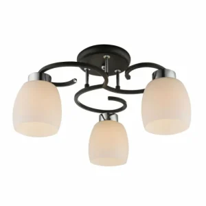 Luminaires Globo Lighting Plafonnier Globo Noir, 3 lumières* Lampes En Verre