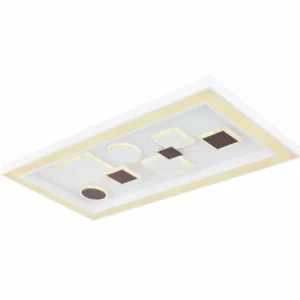 Luminaires Globo Lighting Plafonnier Globo RABEA LED Blanc, 1 lumière, Télécommandes* Lampes En Verre