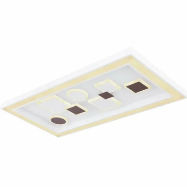 Luminaires Globo Lighting Plafonnier Globo RABEA LED Blanc, 1 lumière, Télécommandes* Lampes En Verre