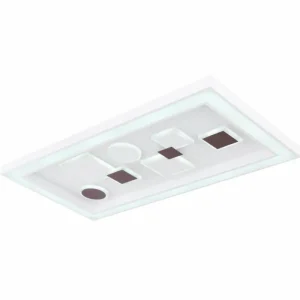 Luminaires Globo Lighting Plafonnier Globo RABEA LED Blanc, 1 lumière, Télécommandes* Lampes En Verre