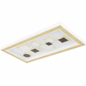 Luminaires Globo Lighting Plafonnier Globo RABEA LED Blanc, 1 lumière, Télécommandes* Lampes En Verre