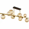 Luminaires Globo Lighting Plafonnier Globo RIHA LED Laiton, Noir, 9 lumières* Lampes En Verre