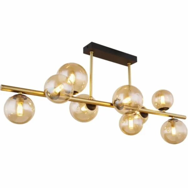 Luminaires Globo Lighting Plafonnier Globo RIHA LED Laiton, Noir, 9 lumières* Lampes En Verre