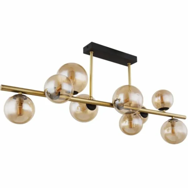 Luminaires Globo Lighting Plafonnier Globo RIHA LED Laiton, Noir, 9 lumières* Lampes En Verre
