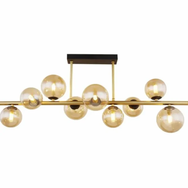 Luminaires Globo Lighting Plafonnier Globo RIHA LED Laiton, Noir, 9 lumières* Lampes En Verre