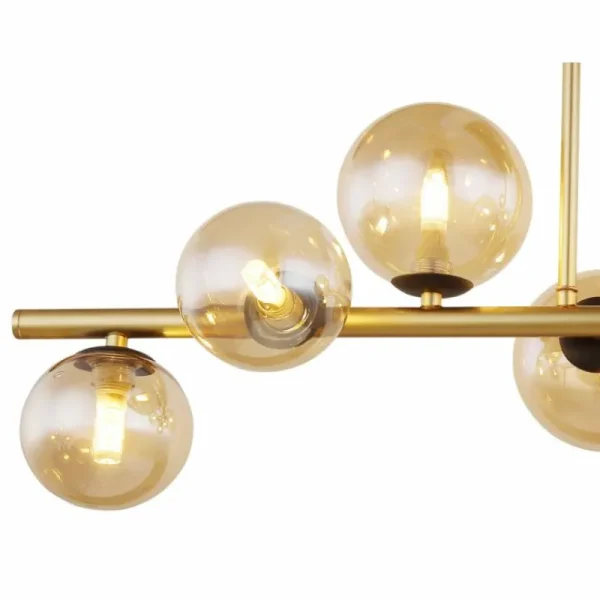 Luminaires Globo Lighting Plafonnier Globo RIHA LED Laiton, Noir, 9 lumières* Lampes En Verre