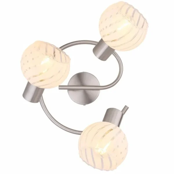 Luminaires Globo Lighting Plafonnier Globo WILLY Nickel mat, 3 lumières* Lampes En Verre