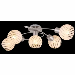 Luminaires Globo Lighting Plafonnier Globo WILLY Nickel mat, 5 lumières* Lampes En Verre