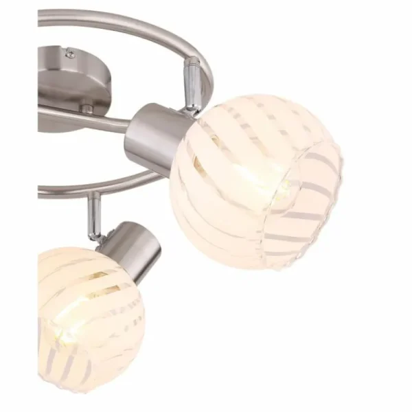 Luminaires Globo Lighting Plafonnier Globo WILLY Nickel mat, 3 lumières* Lampes En Verre